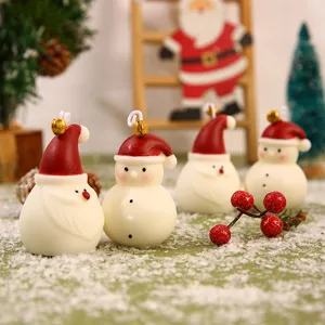 Handgemachte Weihnachts-Weihnachtsmann-Schneemann Duftkerze Sojawachs Detailbild
