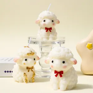 Cute sheep aromatherapy candle soybean wax cute animal design home decor party atmosphere