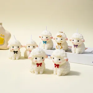 Cute little sheep scented candle soybean wax animal candle for home decor and party gift