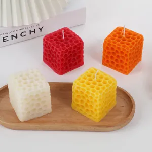Bougies parfumées nid d'abeille faites à la main ensemble de bougies cube mignonnes déco