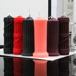 Velas aromaticas de cera de soja con forma de columna romana, set creativo de decoracion.