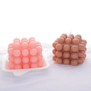 Candela profumata estetica forma bolla cubo cera di soia decorazione stanza regalo aromaterapia