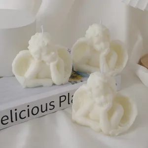 Handcrafted angel scented soy wax candle, decorative aesthetic candle for home decor and gifts
