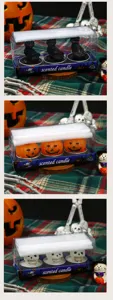 Halloween Duftkerze Set 3 Stück Kürbis Totenkopf schwarze Katze Party Heimdekoration Geschenk