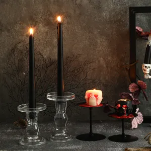 Αρωματικά κεριά Halloween κρανίο μαύρα κεριά με βάσεις διακόσμηση τραπεζιού πάρτι.