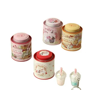 Cute rabbit scented candle tin jar set French wedding gift romantic home decor cute metal storage box