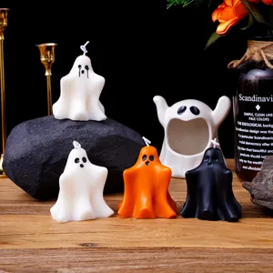 Bougie Parfumée Fantôme d'Halloween Fait Main Mignon Cire de Soja Souvenir de Vacances Décor de Fête Ornements d'Aromathérapie à la Maison