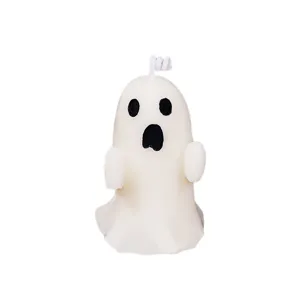 Bougie parfumee cire de soja fantome d'Halloween, decor mignon effrayant pour accessoires photo.