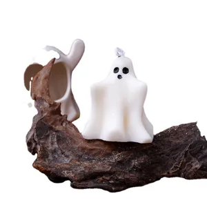 Bougie parfumée fantôme d'Halloween mignonne blanche artisanale décoration maison cadeau de fête