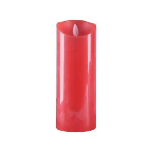 Lampe bougie électronique LED rouge pour décoration romantique de mariage et d'anniversaire.