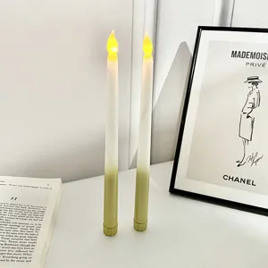 LED Long Stem Taper Candles Battery Operated Electronic Simulation Decorative Candles For Church Home Party Decor