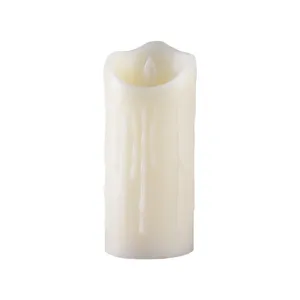 LED flickering flame electronic candle white wax pillar romantic wedding party home decor light