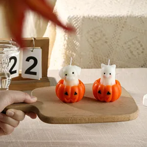 Halloween süße Hund Katze Kürbis Duftkerzen, kreative Weihnachtsgeschenk Wachs Heimdeko Ornament