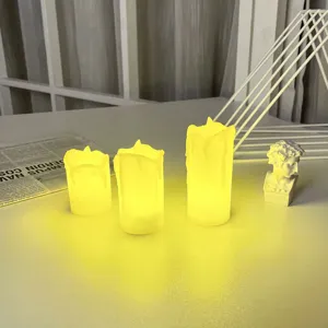 LED Electronic Candle Light Flameless Pillar Candle Wedding Birthday Party Home Decor Warm Yellow Lighting Lamp