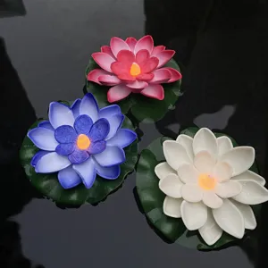 LED elektronische wasserdichte schwimmende Lotus Kerze Licht, realistische Wasser Deko für Pool.