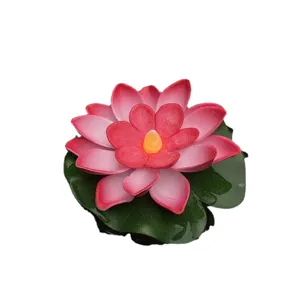 LED elektronische schwimmende Lotosblume wasserdichte Kerze Lampe fur Teich Party