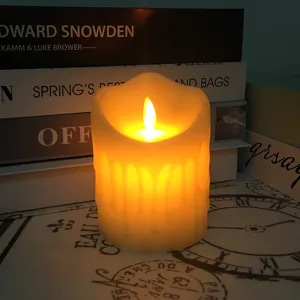 Flameless LED flickering candle light with remote control, perfect for romantic wedding party decor.