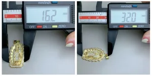 Ciondolo Vergine Maria in Zircone Oro DIY Accessorio Gioiello con Taglia di Dettaglio.