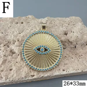 Goldener böser blick sonnenstrahl anhänger türkis inlay diy schmuck zubehör 26x33mm