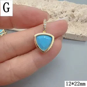 Türkis Dreieck Anhänger DIY Schmuck Zubehör mit Kristall Strass für Damen Mode Stil