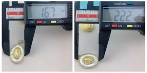 Vergoldeter Zirkon Perlmutt Anhänger vintage religiöse Porträt Schmuck Zubehör
