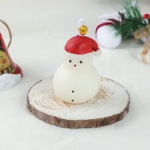Christmas snowman scented candle red hat festive holiday home decor table ornament gift