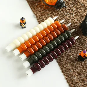 Ensemble de bougies LED citrouille d'Halloween, bougies électroniques décoratives de fête.