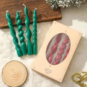 Bougies parfumées en spirale de Noël ensemble de longues bougies bâton pour cadeau