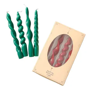 Ensemble de bougies parfumées spirales de Noël, longues bougies bâtons pour décoration de fête.