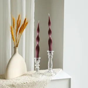 25cm twisted scented soy wax candle, long taper candle for home decor and party atmosphere