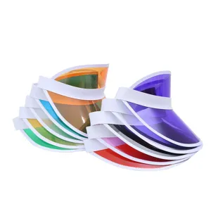 Bunte transparente PVC Sonnenblende, UV-Schutz leerer Oberteil Sommer Outdoor Kappe.