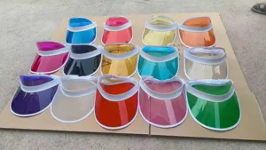 Klare transparente PVC leere obere Sonnenblende Hut Damen UV-Schutz Strand Kappe
