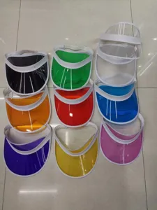 Transparenter PVC Sonnenschutzhut Damen leere Oberschale bunte UV Schutz Kappe.