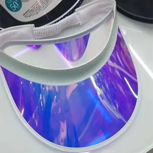 Visiera parasole riflettente colorata in PVC per esterni, cappello laser anti-UV.