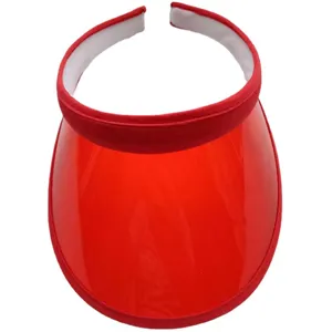 Rote transparente PVC Sonnenblende Haarreif Stil klare leere obere Kappe fur Sommer UV Schutz