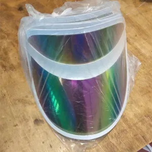 Cappello da sole superiore vuoto in PVC riflettente colorato per sport all'aperto visiera.
