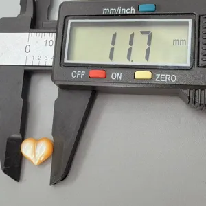 Natürliche Perlmutt Pfirsich Herz Perle Schmuck DIY Zubehör 11.7mm Größe.