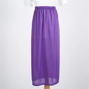 Purple summer women long skirt breathable sun protection elastic waist casual daily wear clothing