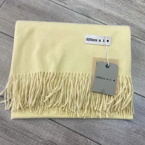Écharpe d'hiver en cachemire de coton unie pour femmes, châle à franges épais, accessoire chaud