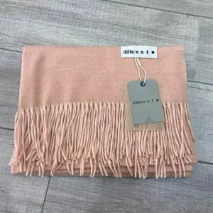 Écharpe à franges épaisse unie pour femmes et hommes, châle chaud effet cachemire d'hiver.