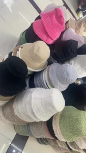 Women winter bucket hat plush corduroy sherpa warm basin hat wholesale variant design