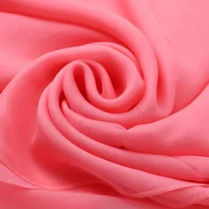 Exquisite solid color sheer chiffon silk scarf, lightweight pink beach shawl for summer.