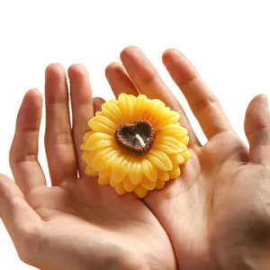 Sonnenblume Herzform Sojawachs Duftkerze fur Heimdekoration, Partygeschenke und Feiern.