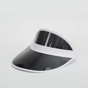 Transparenter PVC-Sonnenschirm im Detail mit schwarzem Rand und weißem Besatz für Sommer.