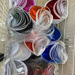 Transparente PVC Sonnenblende leere Oberseite Kappe Sommer Strand UV Schutz bunte Kappe