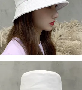 Detail view of white bucket hat, Japanese cotton style, sun protection hat for daily wear.