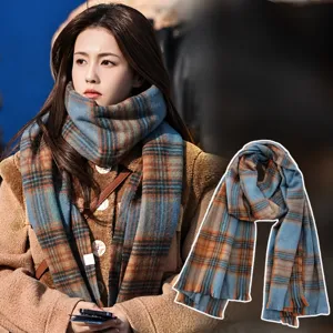 Écharpe châle à franges à motif écossais pour femmes hiver chaud tartan mode accessoire