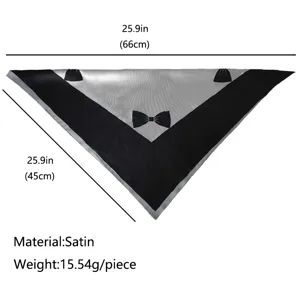 Pet dog cat satin bandana with bow tie design, soft and cute pet bib for outdoor wedding.