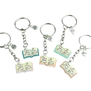 Portachiavi con Libro in Miniatura Pendente Borsa Amicizia BFF Ciondolo Portachiavi Libro di Simulazione Creativa Ornamento per Cartella Regalo
