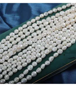 Natural freshwater baroque pearl strands 9mm loose beads for jewelry making DIY crafts.